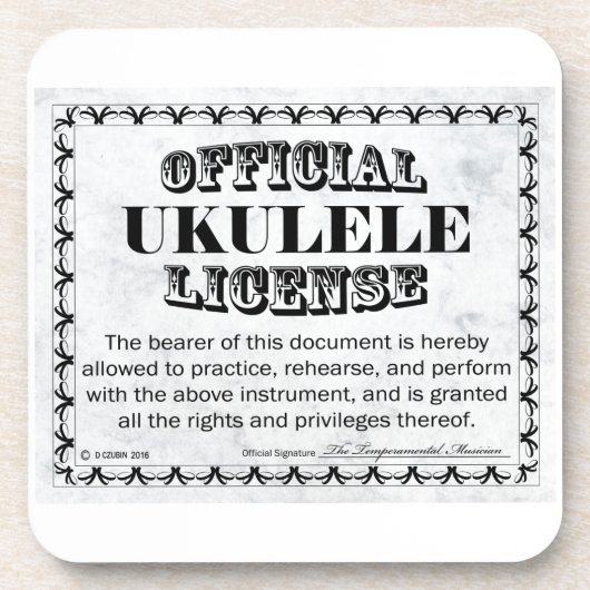 Dessous-de-verre Licence Ukulele (Devant)