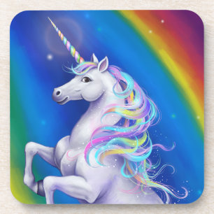 Dessous-de-verre Licorne avec Arc-en-Ciel