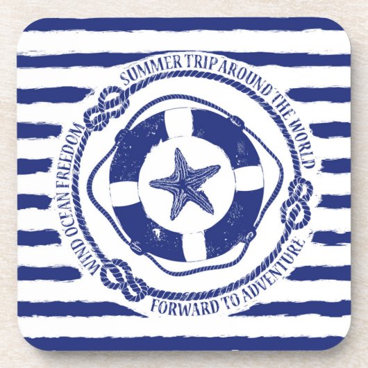 Dessous-de-verre Lifebuoy et étoiles de mer (Devant)