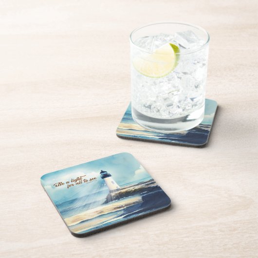 Dessous-de-verre Lighthouse Christian Scripture Mattew Be a Light (Côté Droit)