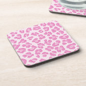 Dessous-de-verre Ligne Leopard Preppy rose (Côté gauche)