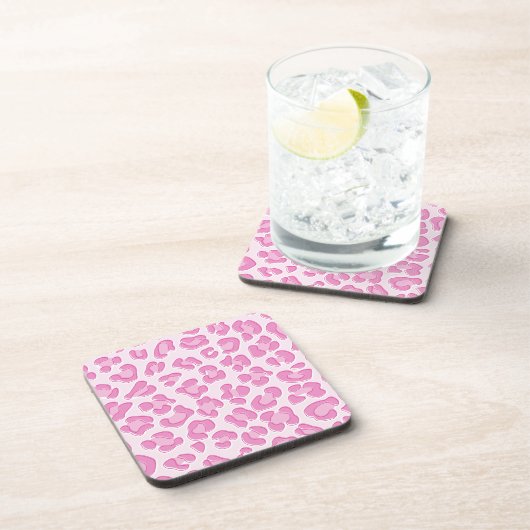 Dessous-de-verre Ligne Leopard Preppy rose (Côté Droit)