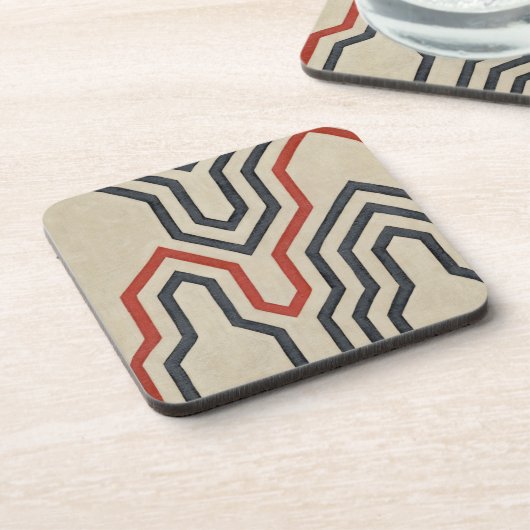 Dessous-de-verre Lignes graphiques orange et bleu (Côté gauche)