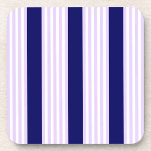 Dessous-de-verre Lilac et rayures blanches motif avec bleu marine