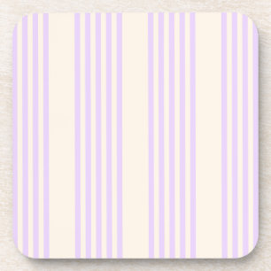 Dessous-de-verre Lilac violet et beige cinq bandes motif