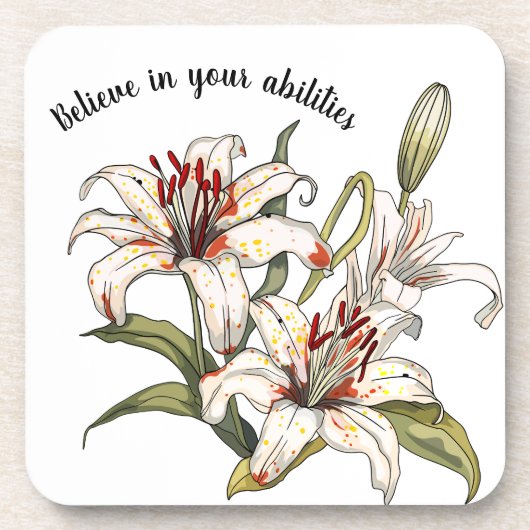 Dessous-de-verre Lily. Faites-vous confiance. Crois en tes capacité (Devant)