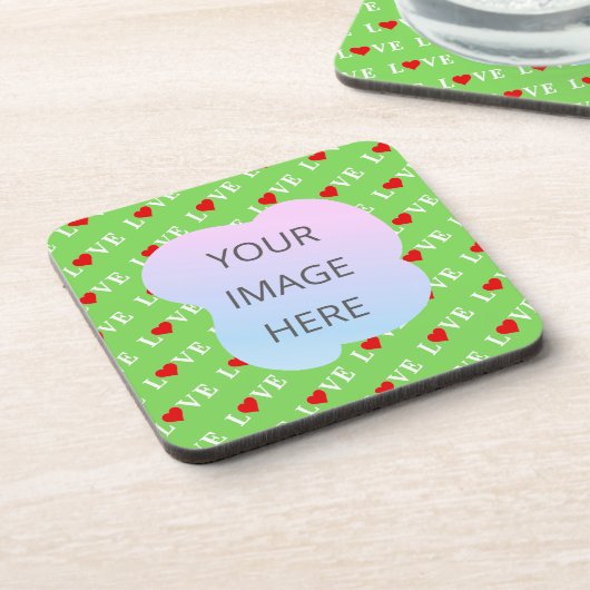 Dessous-de-verre Lime Green LOVE (Côté gauche)