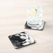 Dessous-de-verre Lion noir et blanc (Côté Droit)
