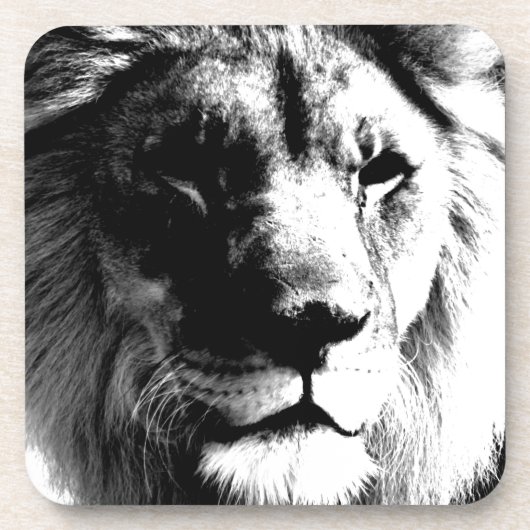 Dessous-de-verre Lion noir et blanc (Devant)