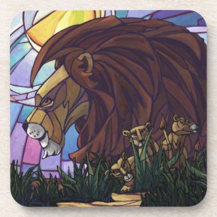 Dessous-de-verre Lion Roi et ses petits