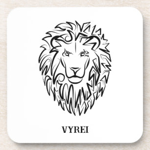 Dessous-de-verre Lion tribal noir et blanc