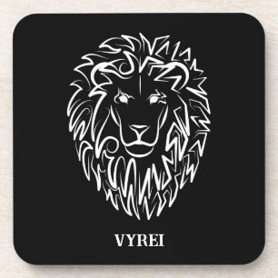 Dessous-de-verre Lion tribal noir et blanc