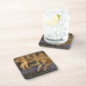 Dessous-de-verre Lionceaux sur une bûche (Côté Droit)