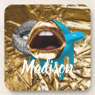 Dessous-de-verre Lips Maquillage Beauté Filles Cadeau Personnalisé