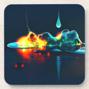 Dessous-de-verre Liquide Luminescent qui Dégouline