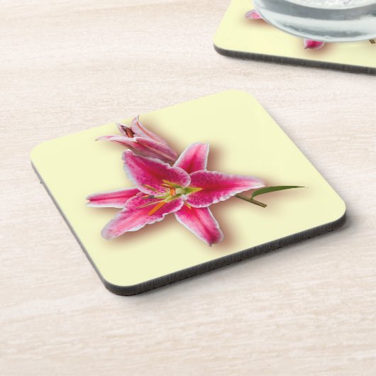 Dessous-de-verre Lis et bourgeon roses d'astronome (Côté gauche)