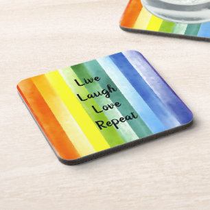 Dessous-de-verre Live Lauder Love Rainbow Watercolor