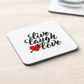 Dessous-de-verre Live Lauder Love Valentine Calligraphy | DESSOUS D (Côté gauche)