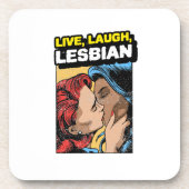 Dessous-de-verre Live Laugh Lesbian (Devant)