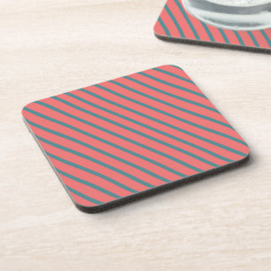 Dessous-de-verre Living Coral Diagonal Stripes