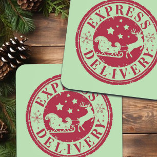 Dessous-de-verre Livraison vintage d'Express du Père Noël