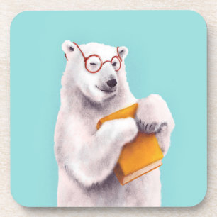 Dessous-de-verre Livre d'ours polaire Lover Nerdy