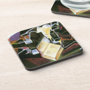 Dessous-de-verre Livre, Pipe et Lunettes, Juan Gris, Cubisme Vintag