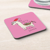 Dessous-de-verre Llama Cute Drôle Noël Vacances (Côté gauche)