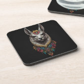 Dessous-de-verre Llama Et Portrait Fleur, (Côté gauche)