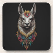 Dessous-de-verre Llama Et Portrait Fleur, (Devant)