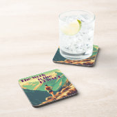 Dessous-de-verre L'Oeuvre Est La Récompense Femme Runner Mountains (Côté Droit)