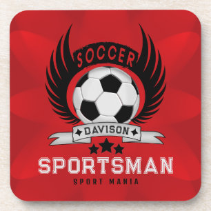 Dessous-de-verre Logo de football vibrant   Cadeaux d'anniversaire 