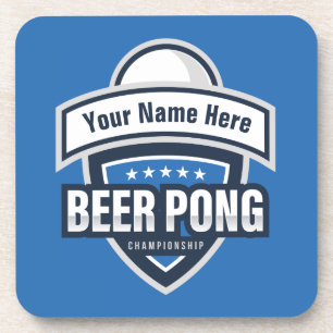 Dessous-de-verre Logo du Championnat de Pong de bière personnalisab