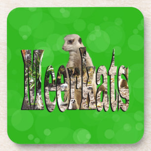 Dessous-de-verre Logo du nom des Meerkats Dimensionnels Verts,