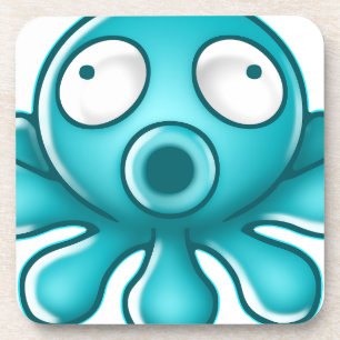 Dessous-de-verre Logo japonais octopus bleu