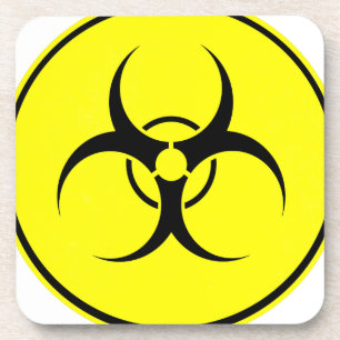 Dessous-de-verre Logo jaune bio-danger