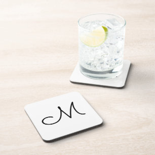 Dessous-de-verre logo monogramme simple minimaliste élégant perso