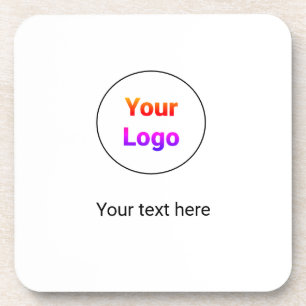 Dessous-de-verre Logo personnalisé simple et élégant ici société