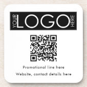Dessous-de-verre Logo professionnel personnalisé Texte QR Code prom (Devant)