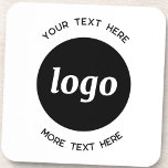Dessous-de-verre Logo Simple Avec Entreprise Texte<br><div class="desc">Ajoutez votre propre logo et le choix du texte à cette conception. Supprimez le texte supérieur ou inférieur si vous préférez. Minimaliste et professionnel. Idéal pour l'image de marque des employés ou comme produit promotionnel pour vos clients et clients.</div>