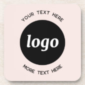 Dessous-de-verre Logo Simple Avec Texte Business Blush Pink (Devant)