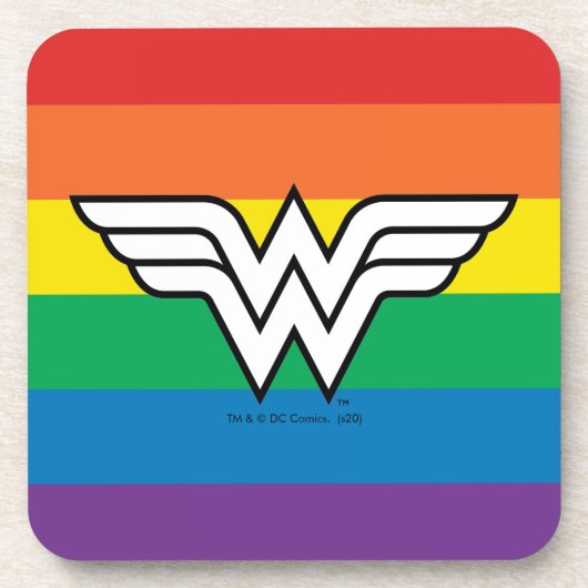 Dessous-de-verre Logo Wonder Woman Rainbow (Devant)