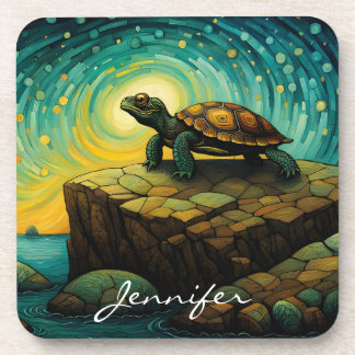Dessous-de-verre Lonely Turtle pense à vous nom