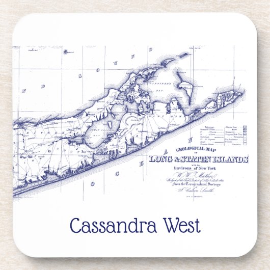 Dessous-de-verre Long Island The Hamptons Map VC (Devant)