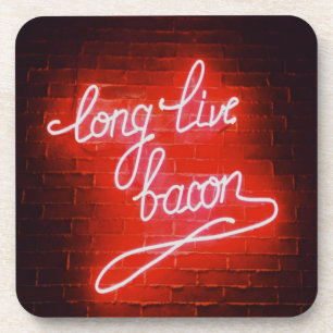 Dessous-de-verre Longue vie Bacon néon signe, amant Bacon