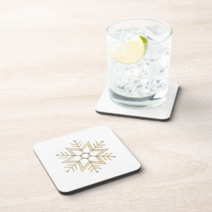 Dessous-de-verre Look 3-D 2-Silver et Gold Snowflake