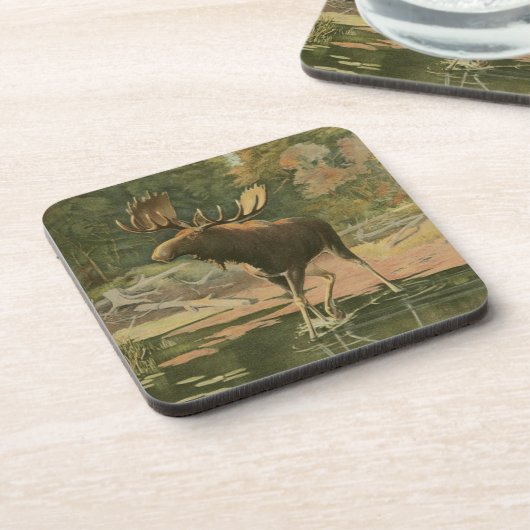 Dessous-de-verre L'orignal marche dans l'eau (Côté gauche)
