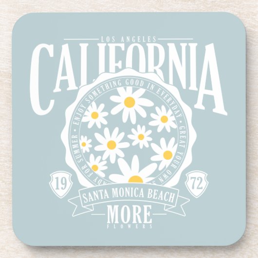 Dessous-de-verre Los Angeles California Floral Graphic (Devant)