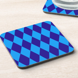 Dessous-de-verre Losange à carreaux bleu clair et foncé