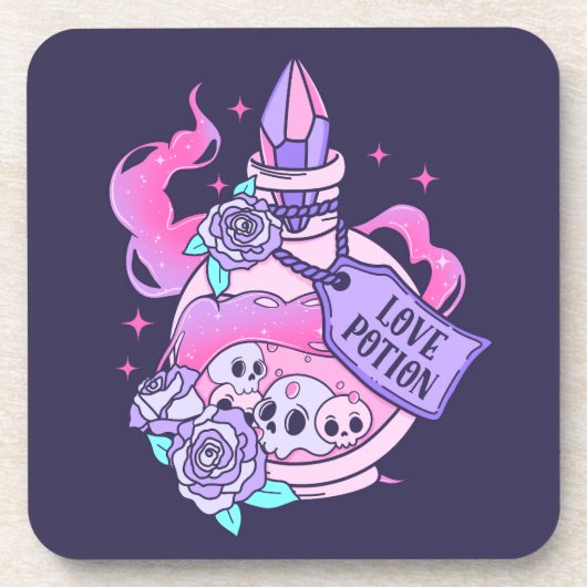 Dessous-de-verre Lotion Potion mignonne Pink Halloween Potion Boute (Devant)